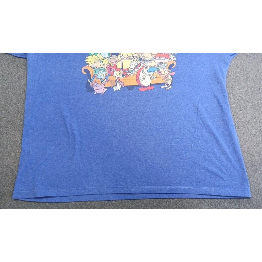 Vintage Nickelodeon Nicktoons T Shirt Blue Rugrats Reptar Arnold Ren Rocko XXL - Picture 6 of 11